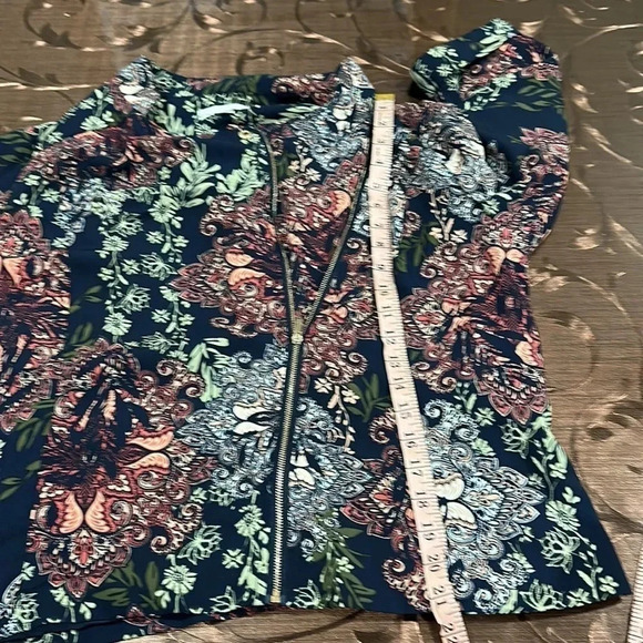 CJ Banks Floral Jacket Side Zipper Lightweight - Picture 8 of 10